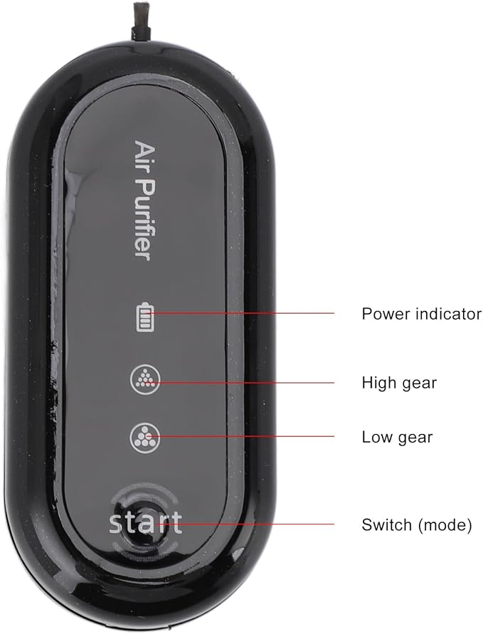 Portable Air Purifier, Wearable Mini Negative Ionizer Personal Air Purifier Necklace, Rechargeable for Outdoor, Travel, Car, Home
