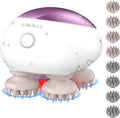 Electric Scalp Massager, Portable Head Stress Relax,IPX7 Waterproof Rechargeable Head Massager Scalp Stress Relax, Body for Deep Cleansing, Relief, Hair Growth (Pink)