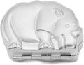 Silver Rhino Shaped Pocket Purse Portable Travel Pill Box & Medicine Organizer (1 Large Compartment)