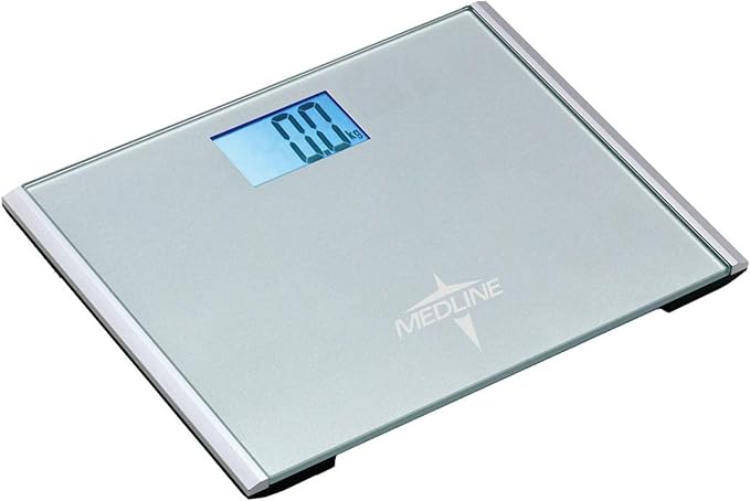 Medline Digital Step-On Scale without Height Rod, Latex Free, 440 Pounds Capacity