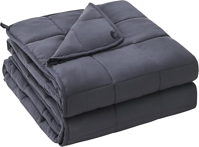 yescool Weighted Blanket for Adults (22 lbs, 60” x 80”, Grey) Cooling Heavy Blanket for Sleeping Perfect for 210-230 lbs, Queen Size Breathable Blanket with Premium Glass Bead, Machine Washable