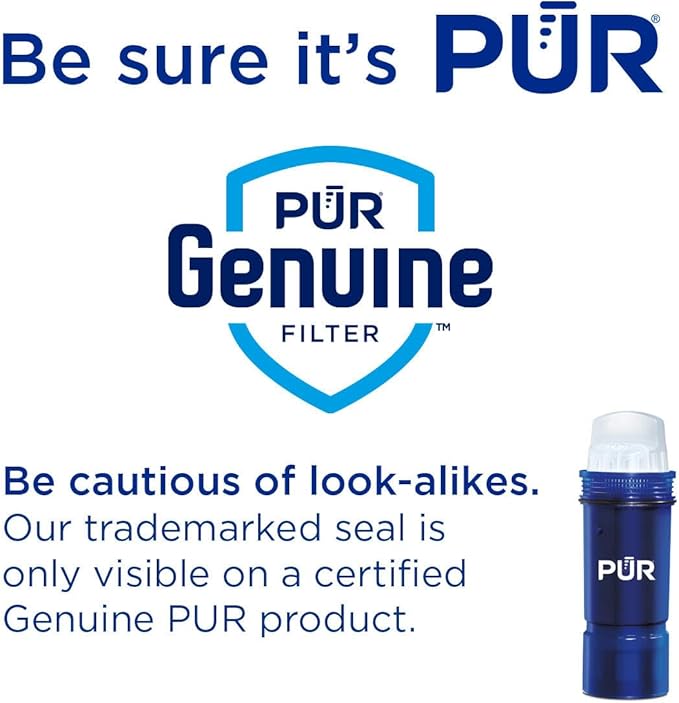 PUR Plus 7-Cup Water Filter Pitcher for Fridge, Cleaner, Great-tasting Water, Dishwasher Safe, Powerful Filtration, Change Light Indicator, LockFit Cap Design, White