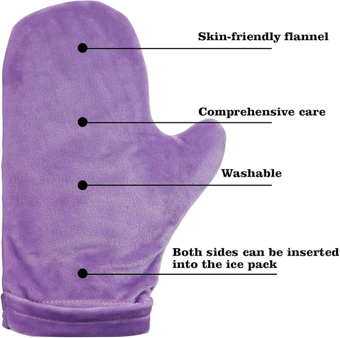 Hot & Cold Hand Therapy Gloves | Ice & Heat Therapy Pain Relieving Mittens | Microwavable & Freezable, Arthritis & Carpal Tunnel Relief (Purple)