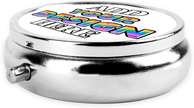 Custom Medicine Pill Organizer, Medicine Pill Box Case Container Travel Pill Holder Vitamin for Purse Med Wallet Portable Mini Pastillero Round, White, Personalized Gifts