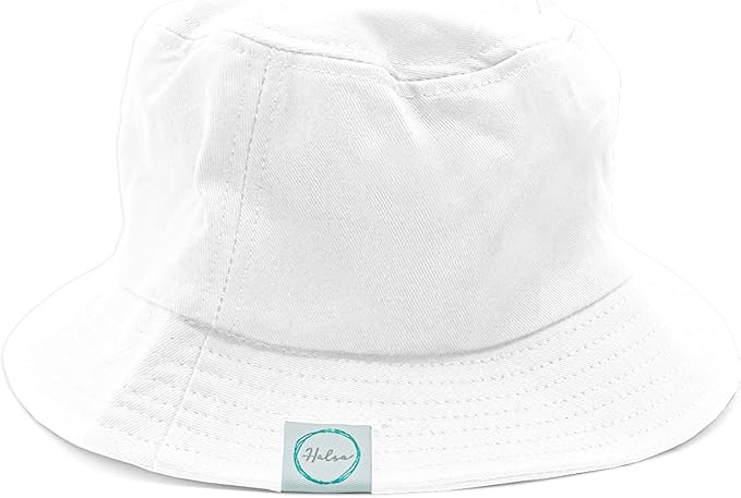 Halsa EMF Protection Hat Bucket Hat, Summer Sun Hat. White. Small/Medium Size.