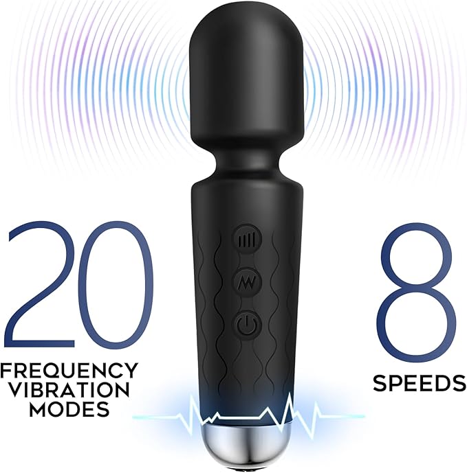 Personal Massager, Handheld Micro Wireless Massager, Small & Powerful, Waterproof Portable, Suitable for Relieving Neck, Leg and Shoulder Pain, Black