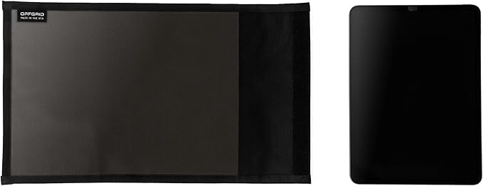 OffGrid by EDEC - Tablet Faraday Bag with Window - Signal Blocking, Anti-Tracking, Anti-Spying, EMP Protection for Tablets, Cell Phones, Key Fobs and Credit Cards