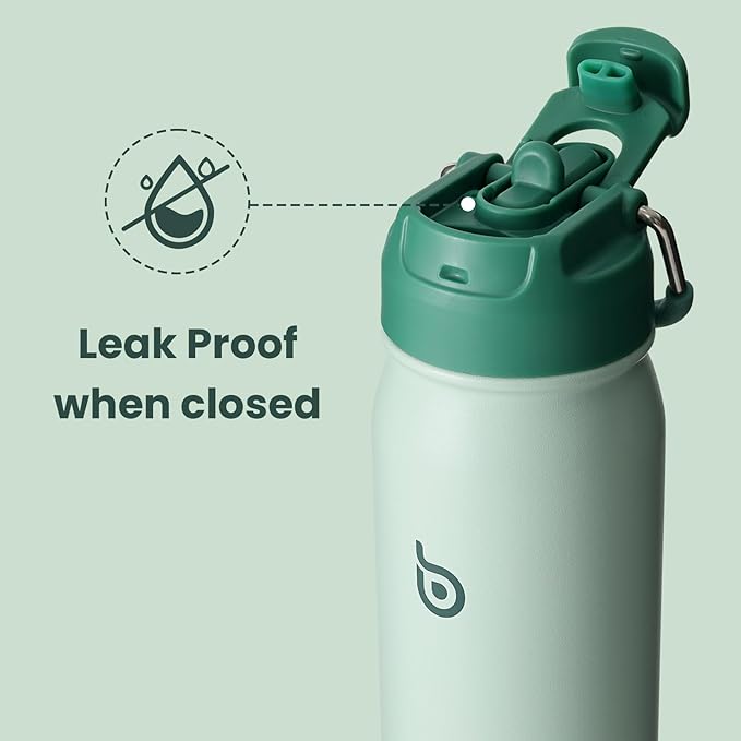 BOTTLE BOTTLE 24oz Insulated Water Bottle Stainless Steel Sport Water Bottle with Straw and Adjustable Lid Daily Pill Organizer