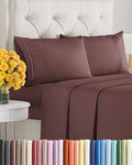 Full Size 4 Piece Sheet Set - Extra Soft, Breathable & Cooling Sheets - Hotel Luxury Durable Bed Sheets for Women & Men - Deep Pockets, Easy-Fit & Wrinkle-Free Sheets - Dark Russet Oeko-Tex Bed Sheets