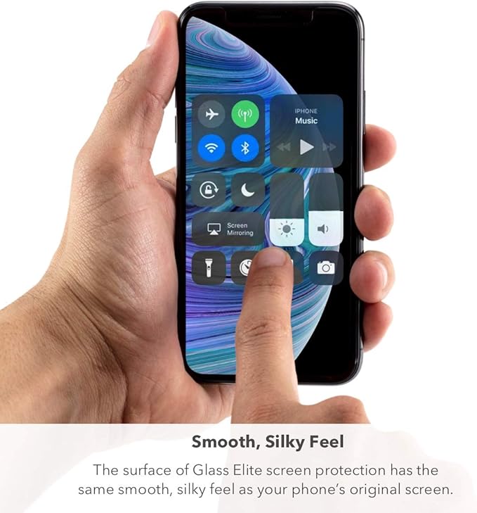 ZAGG Glass Elite Screen Protector - Made for Apple iPhone 11 Pro Max and Xs Max- Case Friendly Screen - InvisibleShield - Impact & Scratch Protection (200103914)
