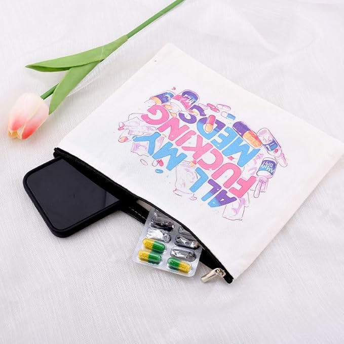 Patient Medication Pouches for Traveling Med Case for Pill Box Storage Container Pharmacy Doctor Medical Funny Novelty Gifts for Physician Nursing Assistant Pharmacist Nurses Makeup Bags for Work Camp