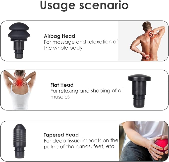 Wokyo 6 PCS Massage Gun Heads Kit, Replaceable 18 mm Massager Gun Attachments, Plug and Play 6 Different Muscle Massager Heads for Full-Body Muscle Relaxation(6 Packs Combo Head Kit)
