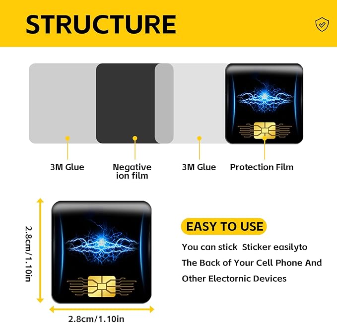 6 Pcs Phone Protection Stickers Neutralizers for Smart Phones/Tablets/Laptops/Computer/WiFi/Priner/TV Electronic Devices Blockers