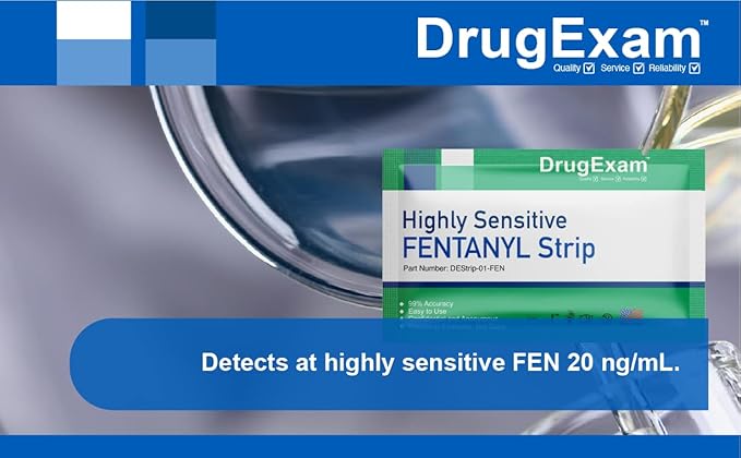 20 Pack - DrugExam Urine Drug Test Testing Strip. Testing for FYN 20 ng/mL. Highly Sensitive, Instant Results. Made in USA. (20)