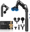 KingPavonini Foldable Massage Gun with Dual-Ball Head, Adjustable Head & Extendable Handle, Handheld Back Massage Gun Deep Tissue for Pain Relief, Portable Percussion Massager Gun, Gift for Men Women
