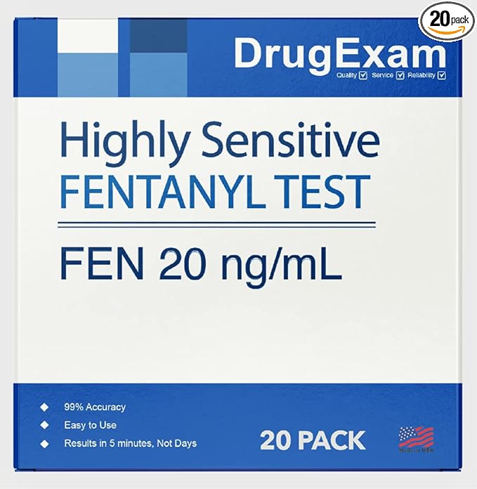 20 Pack - DrugExam Urine Drug Test Testing Strip. Testing for FYN 20 ng/mL. Highly Sensitive, Instant Results. Made in USA. (20)