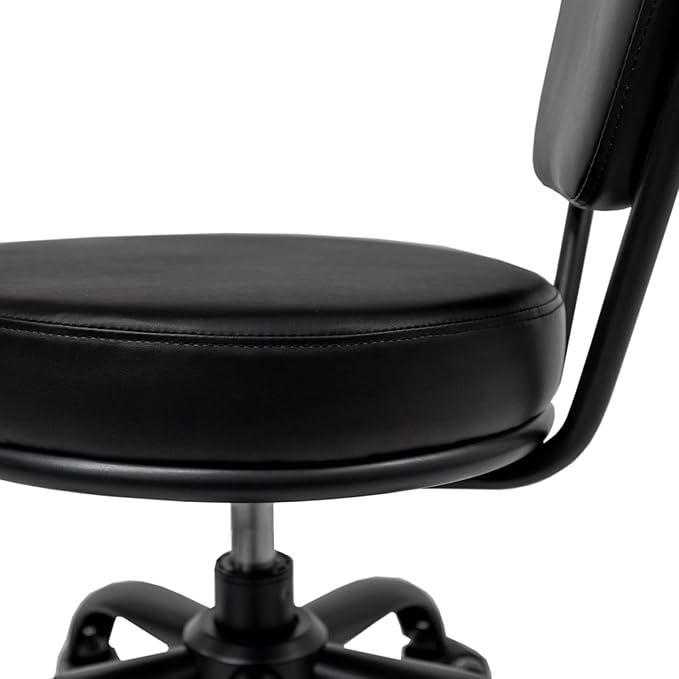 Dayton Pedicure Stool (Matt Black) Pneumatic, Adjustable Height, Perfect for Nail Salon, Pedicure spa