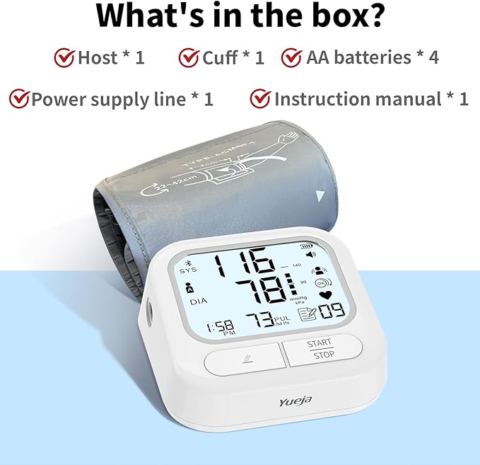 Upper Arm Blood Pressure Monitor with Wide Range Cuff That fits Standard to Large Adult Arms.FDA Cleared,Color Screen Display.