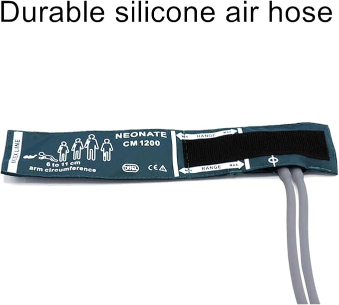 Universal NIBP Cuff with BP12 Connector for Neonate, 6-11 cm Reusable Dual Tube Nylon Replacement BP Cuff with Inner Airbag for Blood Pressure Monitor Machine