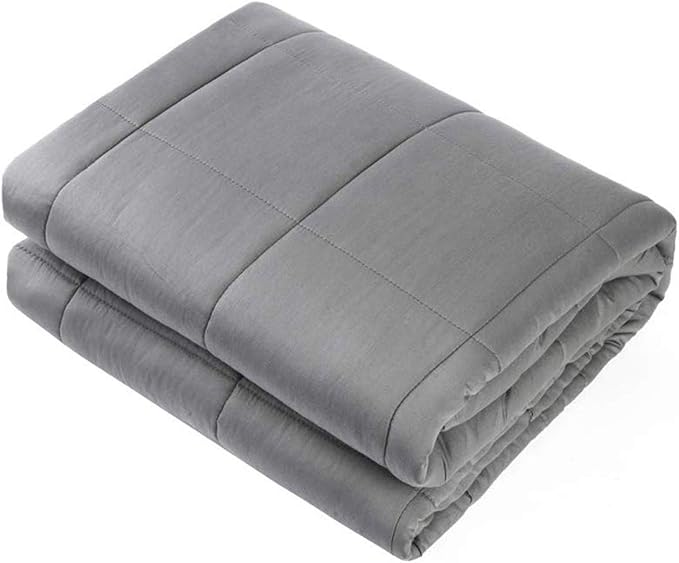 Waowoo Weighted Blanket Adult, 20lbs 60"x80" Blanket for Deeper Sleep,Material with Glass Beads(Dark Grey)