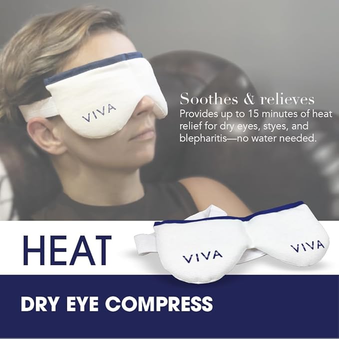 Viva Mask | Moist Heat Dry Eye Care Compress in Retail Box | Microwave Activated | Dry Eye Irritation Relief | Reusable, Non-allergenic, Washable | White
