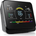 13 in 1 Portable Air Quality Monitor Indoor for Home, Car and Office Air Quality Tester for 6AQI,HCHO, PM2.5, PM1.0, PM10, CO2 Detector Air Quality Meter with Temperature, Humidity (Black)
