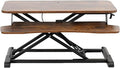 VIVO 32 inch Desk Converter, K Series, Height Adjustable Sit to Stand Riser, Dual Monitor and Laptop Workstation with Wide Keyboard Tray, Vintage Brown Top, Black Frame, DESK-V000KN