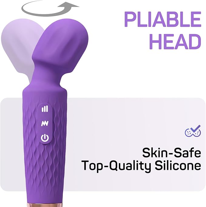 Personal Massager - 4H Max Runtime & Ultra-Quiet - Waterproof - 20 Modes 8 Speeds for Deep Tissue Back Massage, Post-Workout Recovery and Neck Muscle Relaxation（LX-Darkpurple）