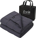 ZonLi Weighted Blanket (80"x87", 25lbs, Grey), King Size Weighted Blanket for Adults, 100% Polyester Material with Glass Beads