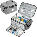 Medicine Bag, First Aid Kit, Medicine Storage Box, Medicine Bag for Traveling, Holds Pills, Vitamins and Medical Supplies, Medicine Bottle Organizer for Home Storage and Travel Use, Grey