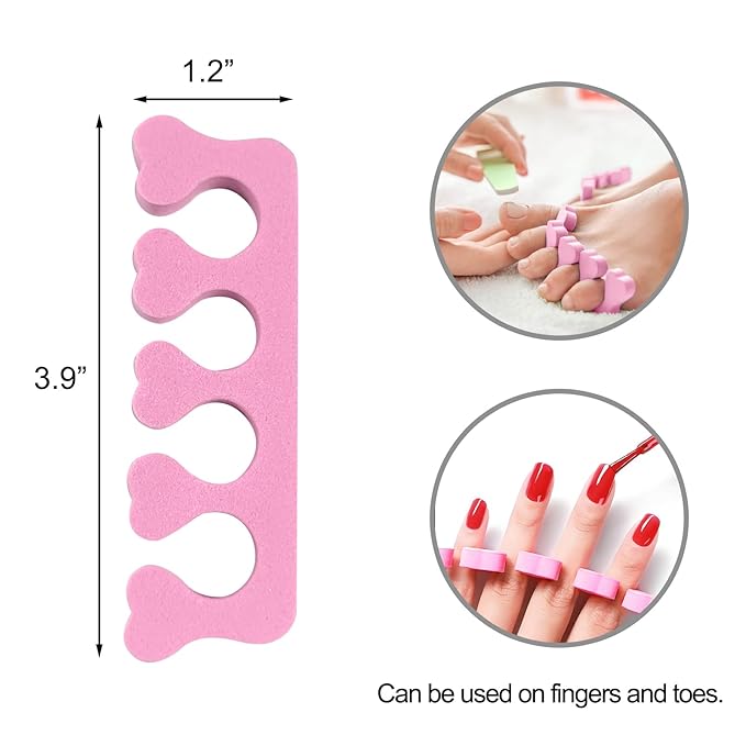 Quacc 12pcs Sponge Toe Separators Soft Finger Separators Toe Divider Spacer for Polishing Pedicure Manicure Coating Gel Painting Nail Art Beauty Accessories