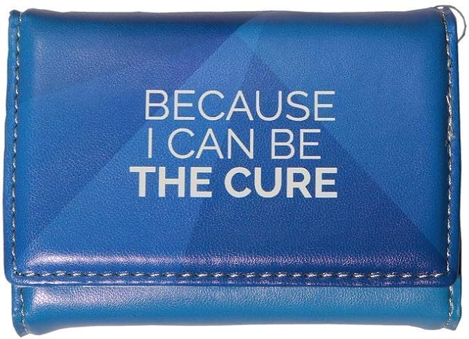 Weekly Pill Box Organizer, 8 Compartments, Portable Travel Pill Case, Folding Cover to Hold Medication, Supplements - Inspirational Blue