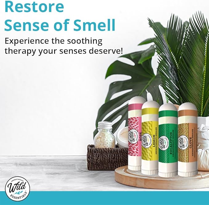 Wild Essentials Smell Training Kit Nasal Inhalers, Made in The USA, Pure Essential Oils, Olfactory Therapy, Loss of Smell, Aromatherapy, All Natural