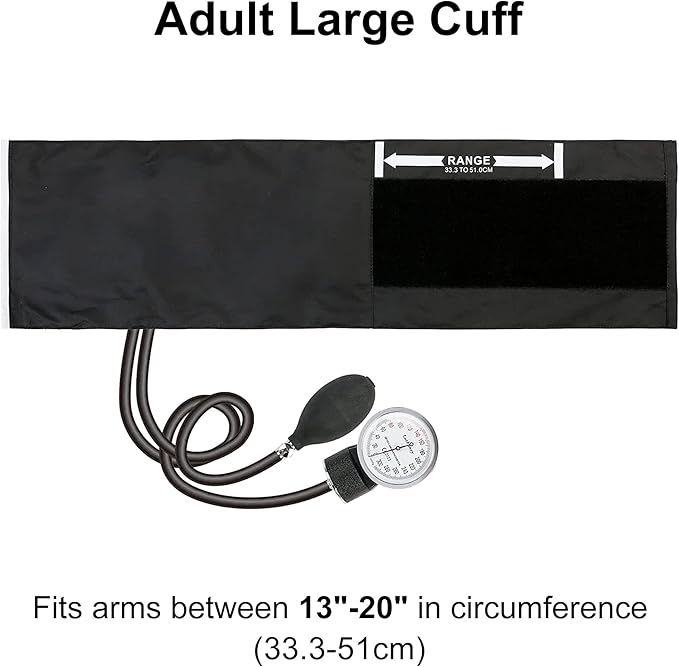 LotFancy Manual Large Blood Pressure Cuff Adult, Professional BP Cuff 13"-20", Large Adult Size Sphygmomanometer with Carrying Case and Zero Calibration for Home Use, Nursing Student, Doctor, Nurse