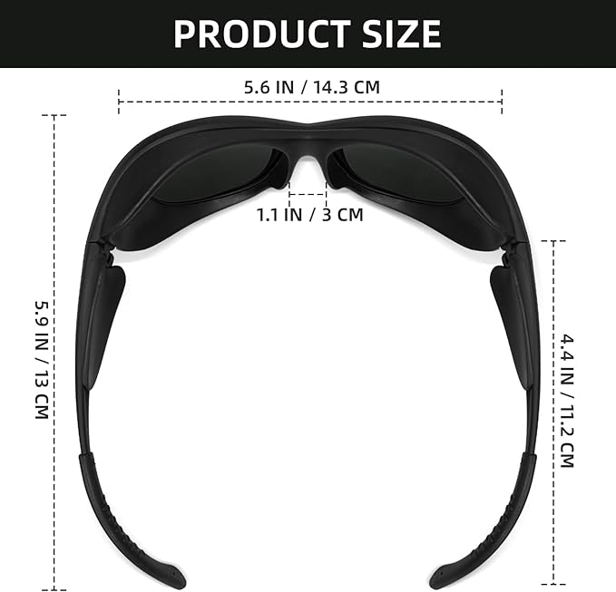 Wrap-around Design 2-Pack Welding Goggles Eye Protective Safety Glasses for Welders with Black Lens Anti-Flog Anti-glare Anti-shock Welding Glasses