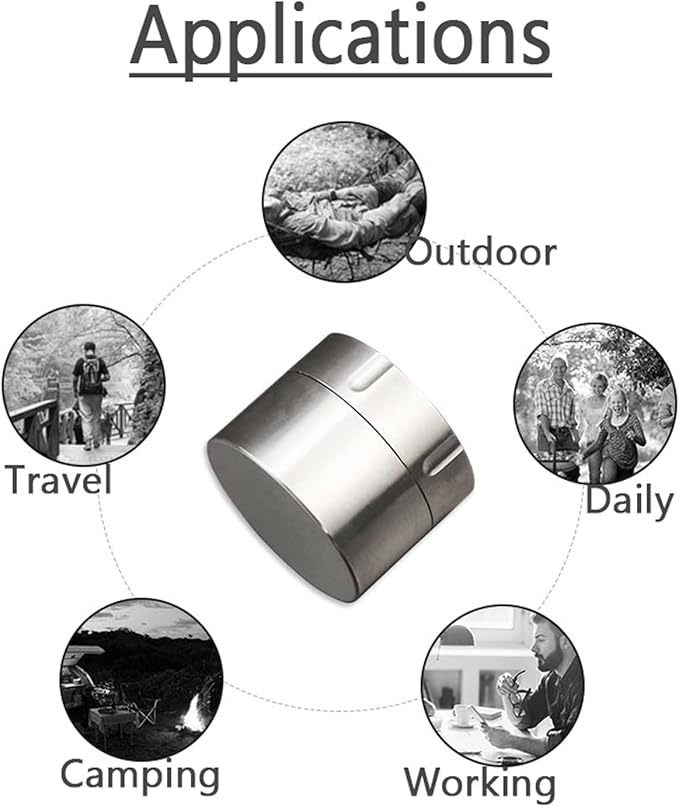 Metal Pill Case Titanium, Daily Pill Organizer Portable Travel Pill Box, Waterproof Pill Container Large, BPA Free Compact Lightweight Pill Holder Medicine Bottle for Pocket Outdoor Camping