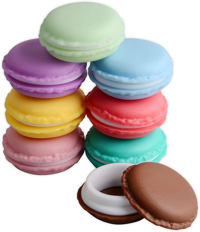 Coolrunner Macaron Case, Mini Macaron Box, Macaron Cute Pill Box, Colorful Macaron Jewelry Storage Box, Shape Storage Box Candy Cute Pill Organizer Case Container(8PCS)