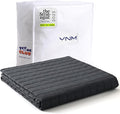 YnM 17lbs Weighted Blanket for Adults, Cotton Heavy Bed Throw Blanket with Cooling Glass Beads for All Season Use, Ideal for One Person of 160lbs (60x80 Inches, Queen Bed, Dark Grey)