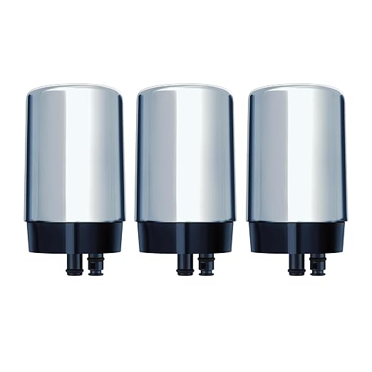 Brita Replacement Water Filter for Faucet Mount, Removes 99% of Lead, Sink Filtration System, Chrome, 3 Count