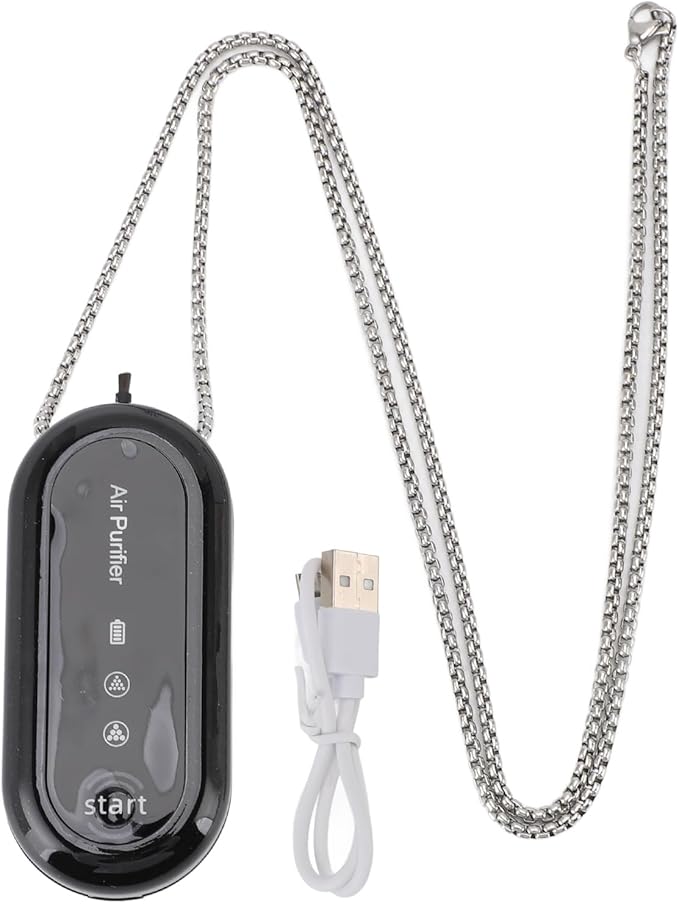 Portable Air Purifier, Wearable Mini Negative Ionizer Personal Air Purifier Necklace, Rechargeable for Outdoor, Travel, Car, Home