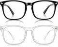 2 Packs Professional Sleep Glasses with 97.6% Blue Light Blocking Dual AR Coatings Clear Lens, Computer Gaming Glasses for Men Women, Anti Fatigue & Eye Strain