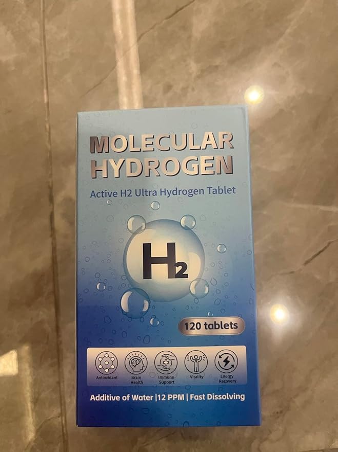 Hydrogen Water Tablets with Magnesium - 12 PPM H2 Molecular Hydrogen Tablets for Drinking Water, Fast-Dissolving, Antioxidant Support for Cellular Vitality, Energy Recovery, Non-GMO, 120 Count