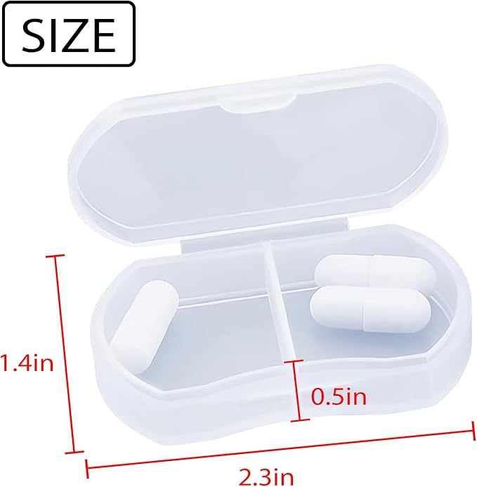 24PCS Pill Case Organizer Pocket Small Pill Holder, Daily AM & PM containers, Medicine Holder, Ideal for Medication, Vitamin, Supplement, Perfect for Travel, Ideal for Purse