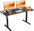 ERGOMAKER Electric Standing Desk, 55" x 23.6" Height Adjustable Sit Stand Desk with Splice Board for Home Office, Computer Desk Memory Preset (Black Frame, Walnut Desktop)