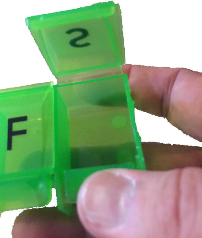 APEX 7-Day Push-to-Open Pill Organizer, 1x Per Day (Green)