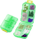 Travel Pill Organizer Portable Pocket Pill Case Small Pill Box for Purse Medicine Organizer Have 10 Compartments Storage Vitamin Fish Oil by INVODA (Green)