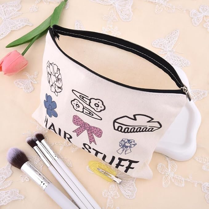 Hair Stuff Bag for Travel Hair Accessory Pouch for Girls Hairdresser Hairstylist Bags for Supplies Cosmetology Student Gifts Bag Salon Cosmetic Makeup Bags Barber Hairdresser Toiletry Zipper Pouches