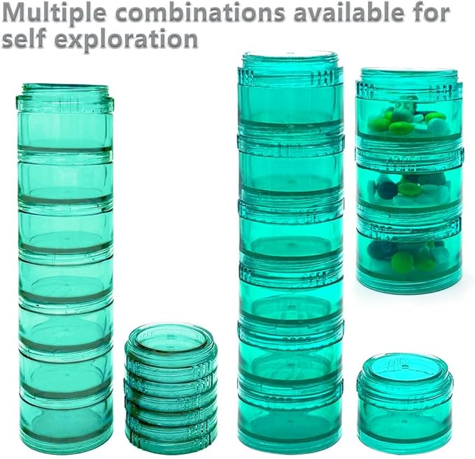 HaiSea Weekly Travel Pill Planner-Monthly Pill Organizer, Daily Month Pill Box-Separate AM/PM Compartments Colors Vary (Green)