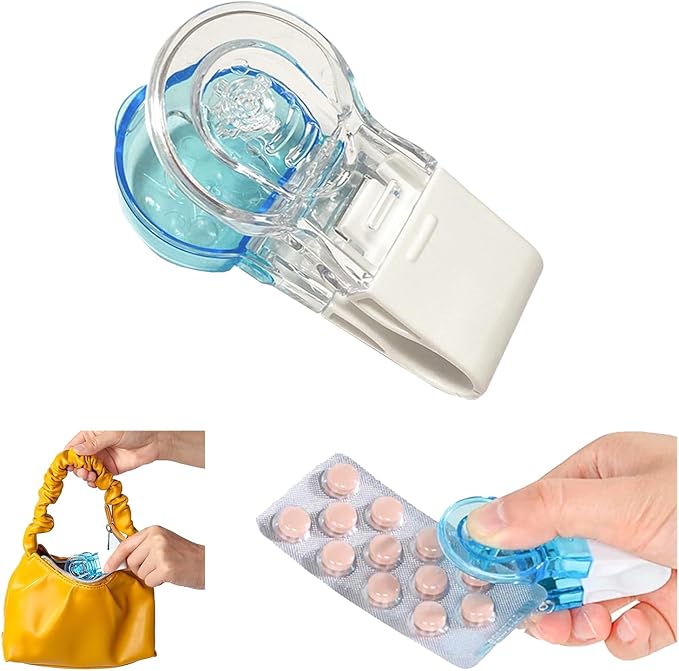 Atlodas Portable Pill Taker Remover, Daily Pill Organizer, Tablets Pills Blister Pack Opener Assistance Tool for The Elderly, Disabled, Individuals with Weak Senior Arthritis Hands (1Pcs)