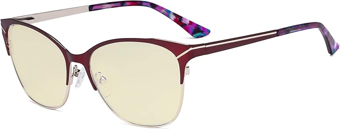 Eyekepper Blue Light Glasses - Semi Rimless Digital Eyeglasses for Women Blocking Computer Screen UV Rays